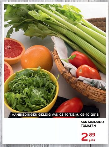 Promoties San marzano tomaten - Huismerk - Alvo - Geldig van 03/10/2018 tot 09/10/2018 bij Alvo