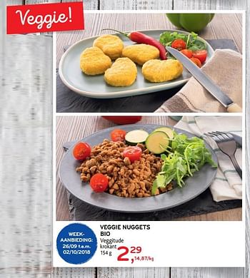 Promoties Veggie nuggets bio - Veggitude - Geldig van 26/09/2018 tot 02/10/2018 bij Alvo