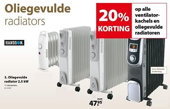 Promoties Handson oliegevulde radiator - Handson - Geldig van 26/09/2018 tot 08/10/2018 bij Gamma