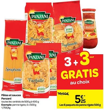 Promotions Pâtes et sauces panzani - Panzani - Valide de 19/09/2018 à 24/09/2018 chez Carrefour