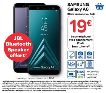 Promotions Samsung galaxy a6 - Samsung - Valide de 19/09/2018 à 24/09/2018 chez Carrefour