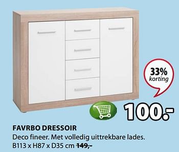 Promoties Favrbo dressoir - Huismerk - Jysk - Geldig van 17/09/2018 tot 30/09/2018 bij Jysk