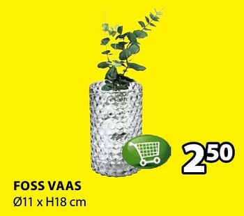 Promoties Foss vaas - Huismerk - Jysk - Geldig van 17/09/2018 tot 30/09/2018 bij Jysk