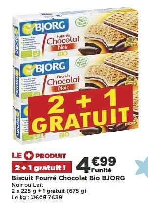 Bjorg Biscuit Fourre Chocolat Bio Bjorg En Promotion Chez Super Casino