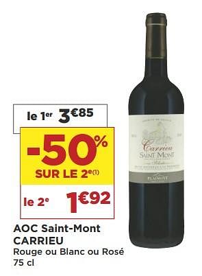 Promotions Aoc saint-mont carrieu - Vins rouges - Valide de 18/09/2018 à 30/09/2018 chez Super Casino