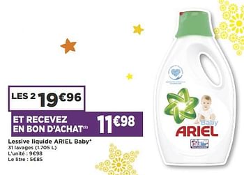 Promoties Lessive liquide ariel baby - Ariel - Geldig van 18/09/2018 tot 30/09/2018 bij Super Casino