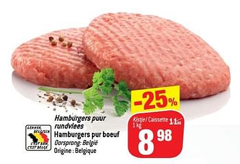 Promoties Hamburgers puur rundvlees hamburgers pur boeuf - Huismerk - Match - Geldig van 19/09/2018 tot 25/09/2018 bij Match