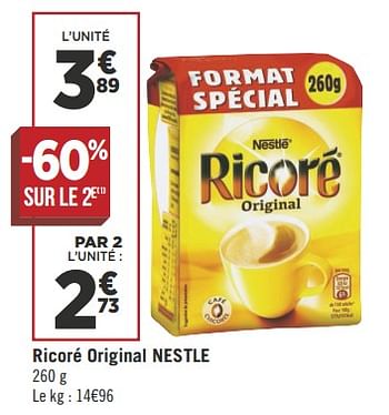 Promotions Ricoré original nestle - Nestlé - Valide de 18/09/2018 à 30/09/2018 chez Géant Casino