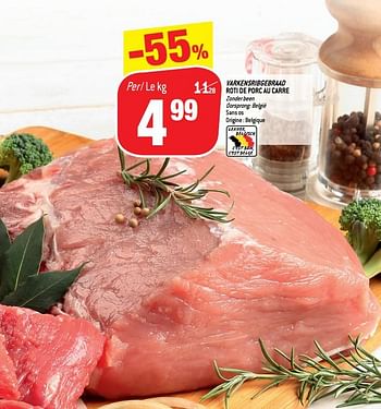 Promoties Varkensribgebraad roti de porc au carre - Huismerk - Match - Geldig van 19/09/2018 tot 25/09/2018 bij Match