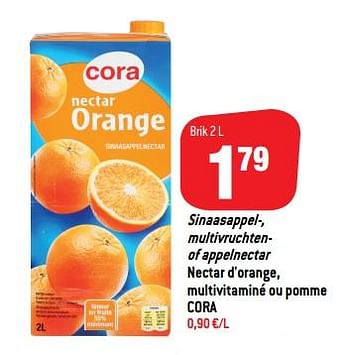 Promoties Sinaasappel-, multivruchtenof appelnectar nectar d`orange, multivitaminé ou pomme cora - Huismerk - Match - Geldig van 19/09/2018 tot 25/09/2018 bij Match