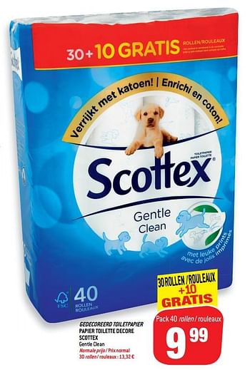 Promotions Gedecoreerd toiletpapier papier toilette decore scottex - Scottex - Valide de 19/09/2018 à 25/09/2018 chez Match