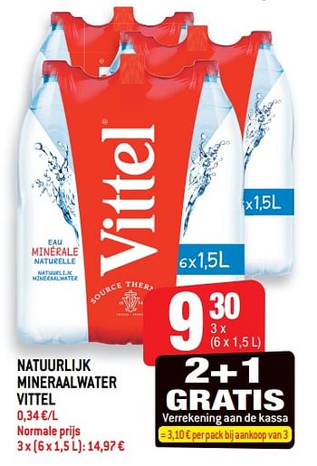 Promotions Natuurlijk mineraalwater vittel - Vittel - Valide de 19/09/2018 à 25/09/2018 chez Smatch