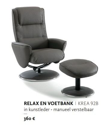 Promoties Relax en voetbank krea 92 b - Huismerk - Krea - Colifac - Geldig van 12/09/2018 tot 15/03/2019 bij Krea-Colifac
