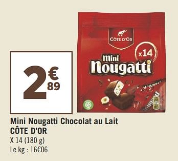 Promotions Mini nougatti chocolat au lait - Cote D'Or - Valide de 18/09/2018 à 30/09/2018 chez Géant Casino