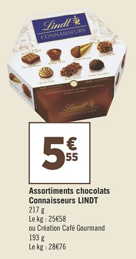 Promoties Assortiments chocolats connaisseurs lindt - Lindt - Geldig van 18/09/2018 tot 30/09/2018 bij Géant Casino