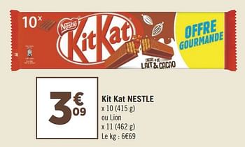 Promoties Kit kat nestle - Nestlé - Geldig van 18/09/2018 tot 30/09/2018 bij Géant Casino