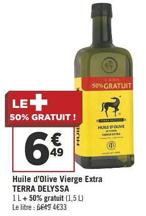 Promoties Huile d`olive vierge extra terra delyssa - Terra Delyssa - Geldig van 18/09/2018 tot 30/09/2018 bij Géant Casino