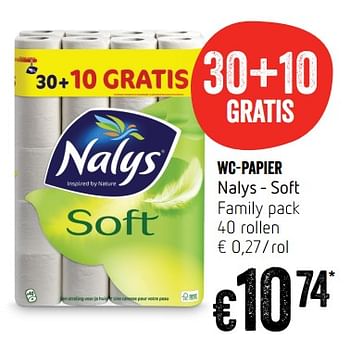 Promotions Wc-papier nalys - soft - Nalys - Valide de 20/09/2018 à 26/09/2018 chez Delhaize