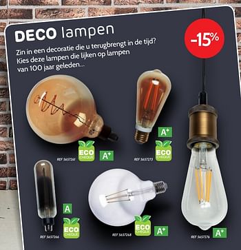 Promoties Deco lampen -15% - Huismerk - BricoPlanit - Geldig van 26/09/2018 tot 22/10/2018 bij BricoPlanit