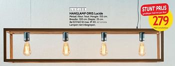 Promoties Hanglamp oris lucide - Lucide - Geldig van 26/09/2018 tot 22/10/2018 bij BricoPlanit