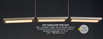Promoties Led-hanglamp viso wofi - Wofi - Geldig van 26/09/2018 tot 22/10/2018 bij BricoPlanit