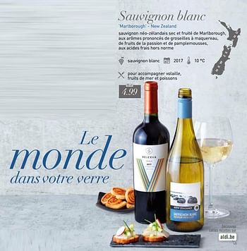 Promotions Sauvignon blanc `marlborough` - new zealand - Vins blancs - Valide de 17/09/2018 à 31/10/2018 chez Aldi