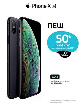 Promotions Apple iphone x s 256 gb - Apple - Valide de 19/09/2018 à 01/10/2018 chez Base