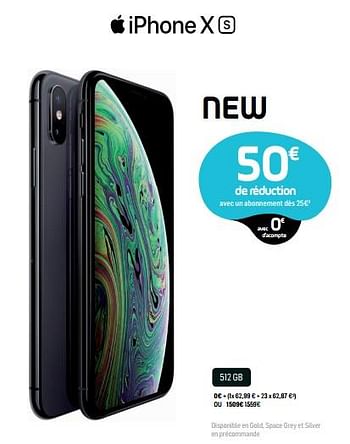 Promotions Apple iphone x s 512 gb - Apple - Valide de 19/09/2018 à 01/10/2018 chez Base