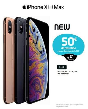 Promotions Apple iphone x s max 64 gb - Apple - Valide de 19/09/2018 à 01/10/2018 chez Base