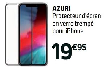 Promotions Azuri protecteur d`écran en verre trempé pour iphone - Azuri - Valide de 19/09/2018 à 01/10/2018 chez Base