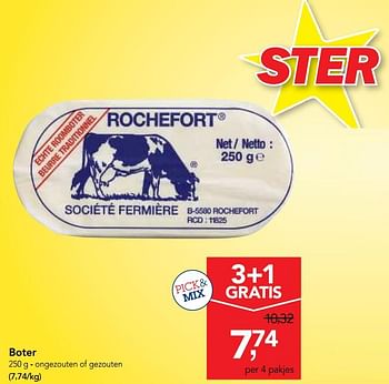 Promoties Boter ongezouten of gezouten - Rochefort - Geldig van 26/09/2018 tot 09/10/2018 bij Makro