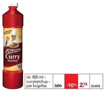 Promoties Curryketchup per knijpfles - Zeisner - Geldig van 26/09/2018 tot 09/10/2018 bij Makro