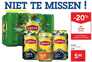 Promoties Ice tea original - Lipton - Geldig van 26/09/2018 tot 09/10/2018 bij Makro