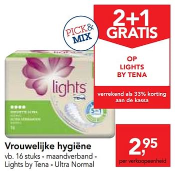 Promotions Maandverband lights by tena ultra normal - Tena - Valide de 26/09/2018 à 09/10/2018 chez Makro