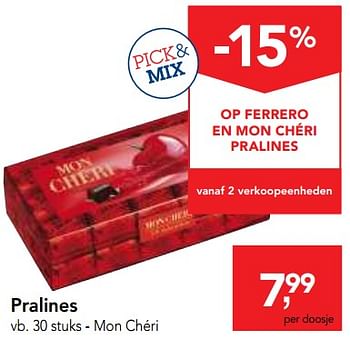 Promoties Pralines mon chéri - Ferrero - Geldig van 26/09/2018 tot 09/10/2018 bij Makro
