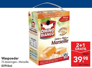 Promoties Waspoeder 72 doseringen - marseille - Omino Bianco - Geldig van 26/09/2018 tot 09/10/2018 bij Makro
