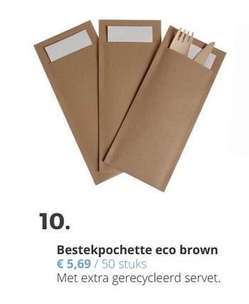 Promoties Bestekpochette eco brown - Huismerk - Ava - Geldig van 18/09/2018 tot 04/11/2018 bij Ava