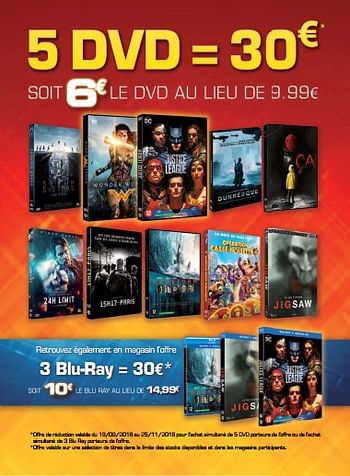Promotions Dvd - Produit Maison - Auchan Ronq - Valide de 19/09/2018 à 25/09/2018 chez Auchan Ronq