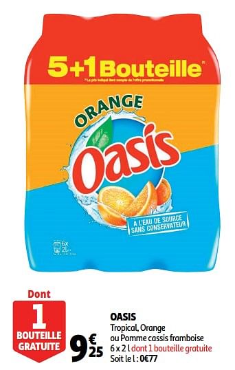 Promotions Oasis tropical, orange - Oasis - Valide de 19/09/2018 à 25/09/2018 chez Auchan Ronq