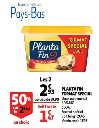 Promoties Planta fin format special - Planta - Geldig van 19/09/2018 tot 25/09/2018 bij Auchan