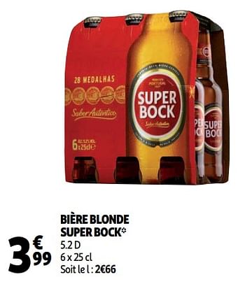 Promotions Bière blonde super bock - Super Bock - Valide de 19/09/2018 à 25/09/2018 chez Auchan Ronq