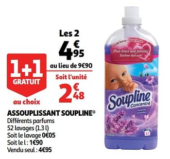 Promotions Assouplissant soupline - Soupline - Valide de 19/09/2018 à 25/09/2018 chez Auchan Ronq