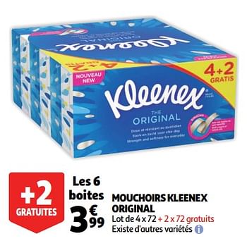 Promotions Mouchoirs kleenex original - Kleenex - Valide de 19/09/2018 à 25/09/2018 chez Auchan Ronq