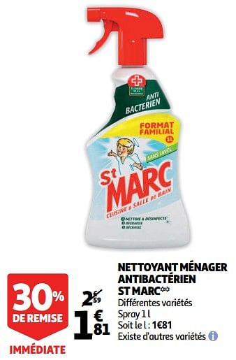 Promoties Nettoyant ménager antibactérien st marc - St Marc - Geldig van 19/09/2018 tot 25/09/2018 bij Auchan