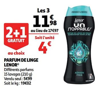 Promotions Parfum de linge lenor - Lenor - Valide de 19/09/2018 à 25/09/2018 chez Auchan Ronq