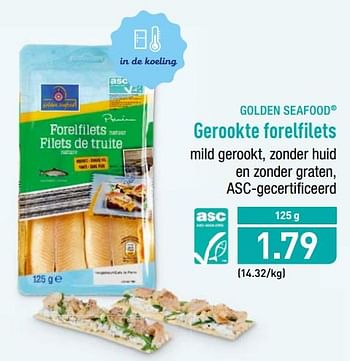 Promoties Gerookte forelfilets - Golden Seafood - Geldig van 25/09/2018 tot 29/09/2018 bij Aldi
