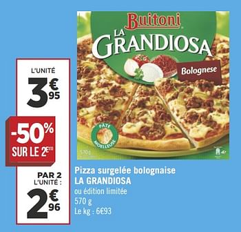 Promotions Pizza surgelée bolognaise la grandiosa - Buitoni - Valide de 18/09/2018 à 30/09/2018 chez Géant Casino