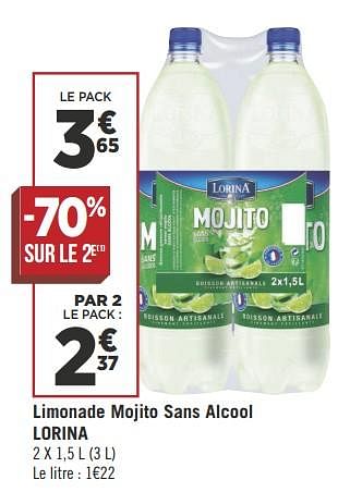 Promoties Limonade mojito sans alcool lorina - LORINA - Geldig van 18/09/2018 tot 30/09/2018 bij Géant Casino