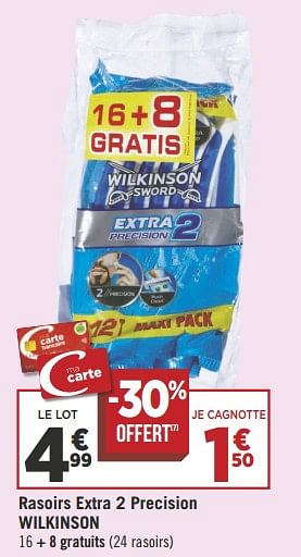 Promotions Rasoirs extra 2 precision wilkinson - Wilkinson - Valide de 18/09/2018 à 30/09/2018 chez Géant Casino