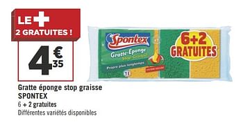 Promotions Gratte éponge stop graisse spontex - Spontex - Valide de 18/09/2018 à 30/09/2018 chez Géant Casino